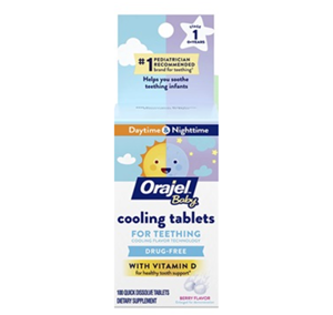 Orajel Baby Daytime Cooling Tablets for Teething with Vitamin D